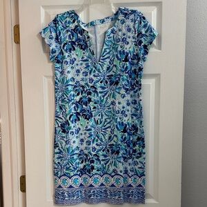 Lilly Pulitzer Blue & Aqua Floral Shift Dress